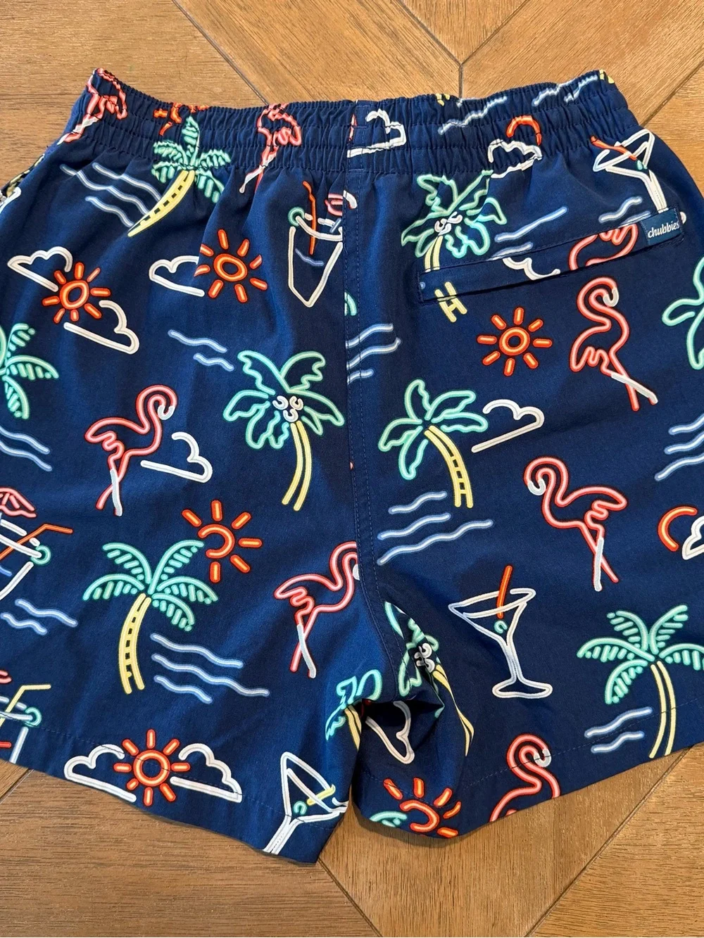 Chubbies Men’s Size Small “Neon Lights” Lined Swim Trunk Shorts